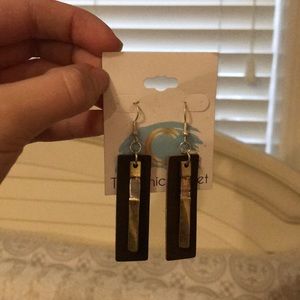 Brown and Gold Dangling Earrings